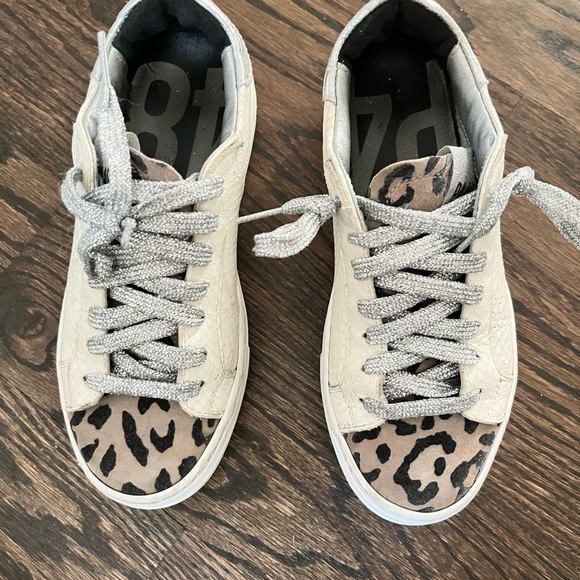 P448 Thea Platform Sneaker Size 36 Leopard Snake Embossed - Picture 3 of 5